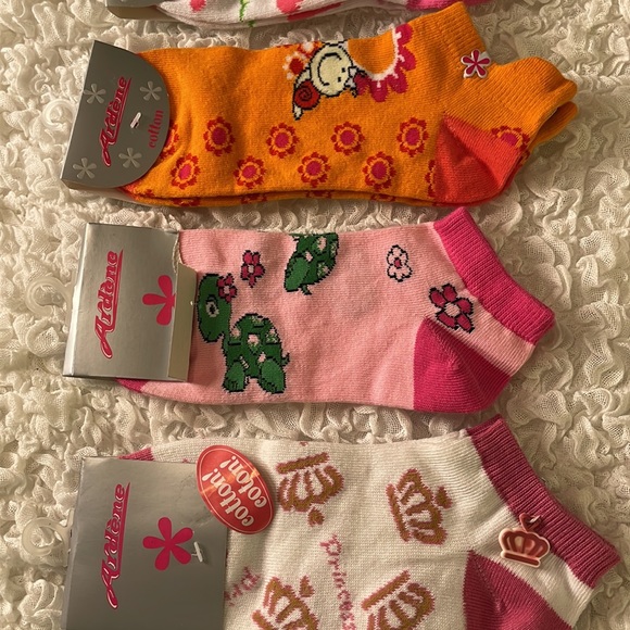 Cute Turtle Snail Mushrooms Crowns Socks SET - Picture 3 of 3